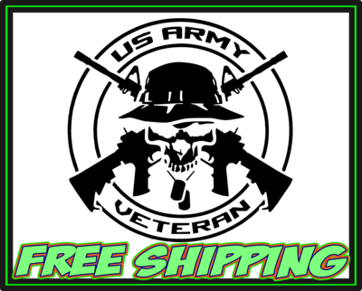 US Army Jolly Roger - American Flag - Military - Veteran Vinyl Decal