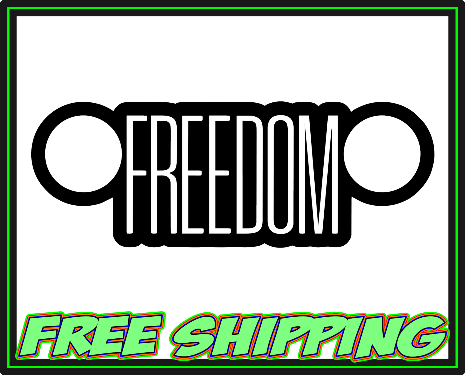 Freedom Jeep Outline Vinyl Decal Sticker