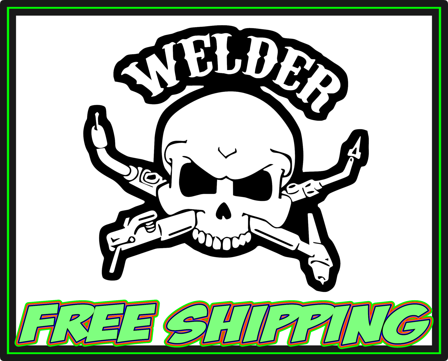 Welder Jolly Roger Skull - Vinyl Decal Sticker