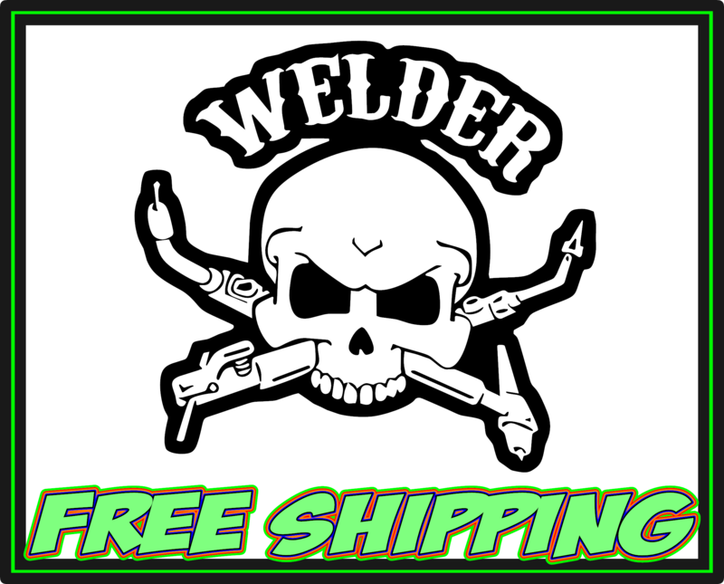 Welder Jolly Roger Skull - Vinyl Decal Sticker