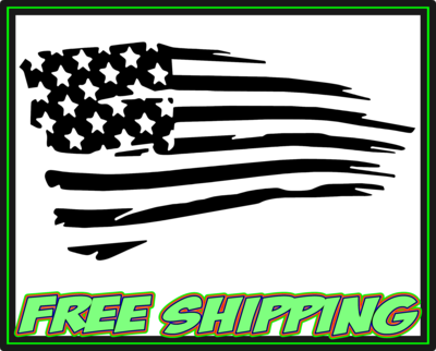 Tattered American Flag - Vinyl Decal