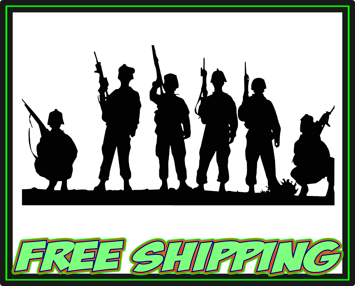 Soldiers on a Ridge - Military - Vinyl Decal