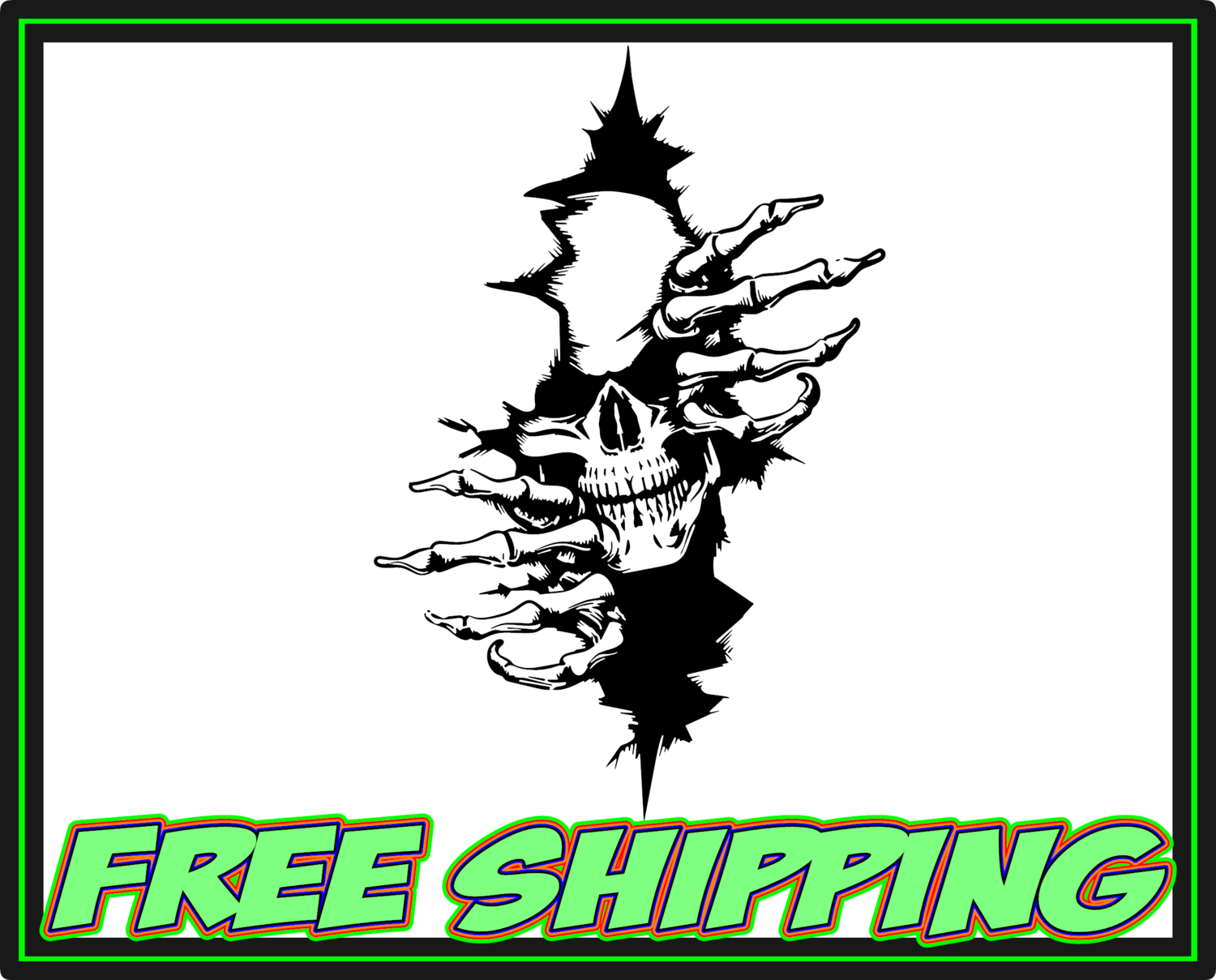 Skull Tearing Through Wall - Vinyl Decal Sticker