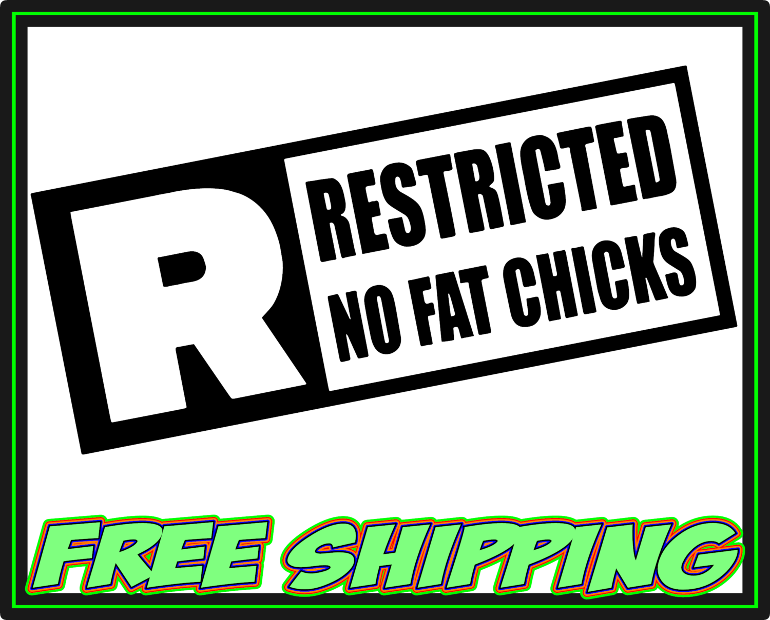 Restricted No Fat Chicks Vinyl Decal Sticker