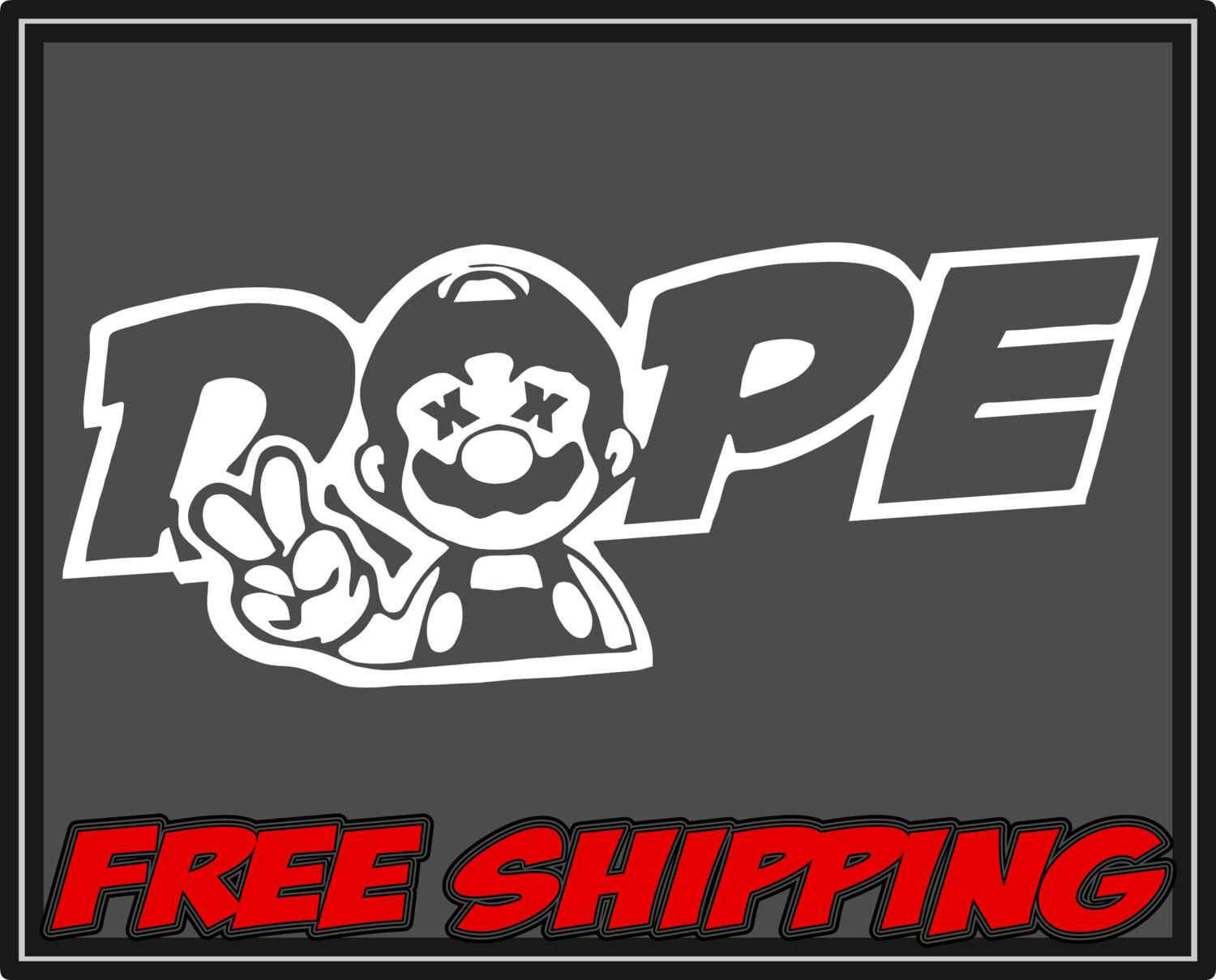 Dope Mario Peace - Vinyl Decal Sticker