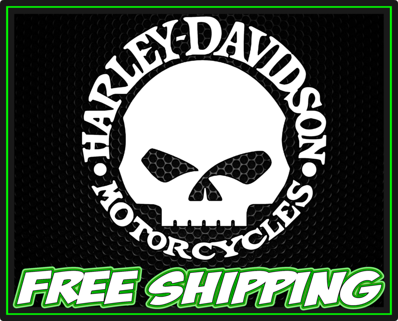 Harley Davidson Willy G Skull - Vinyl Decal Sticker