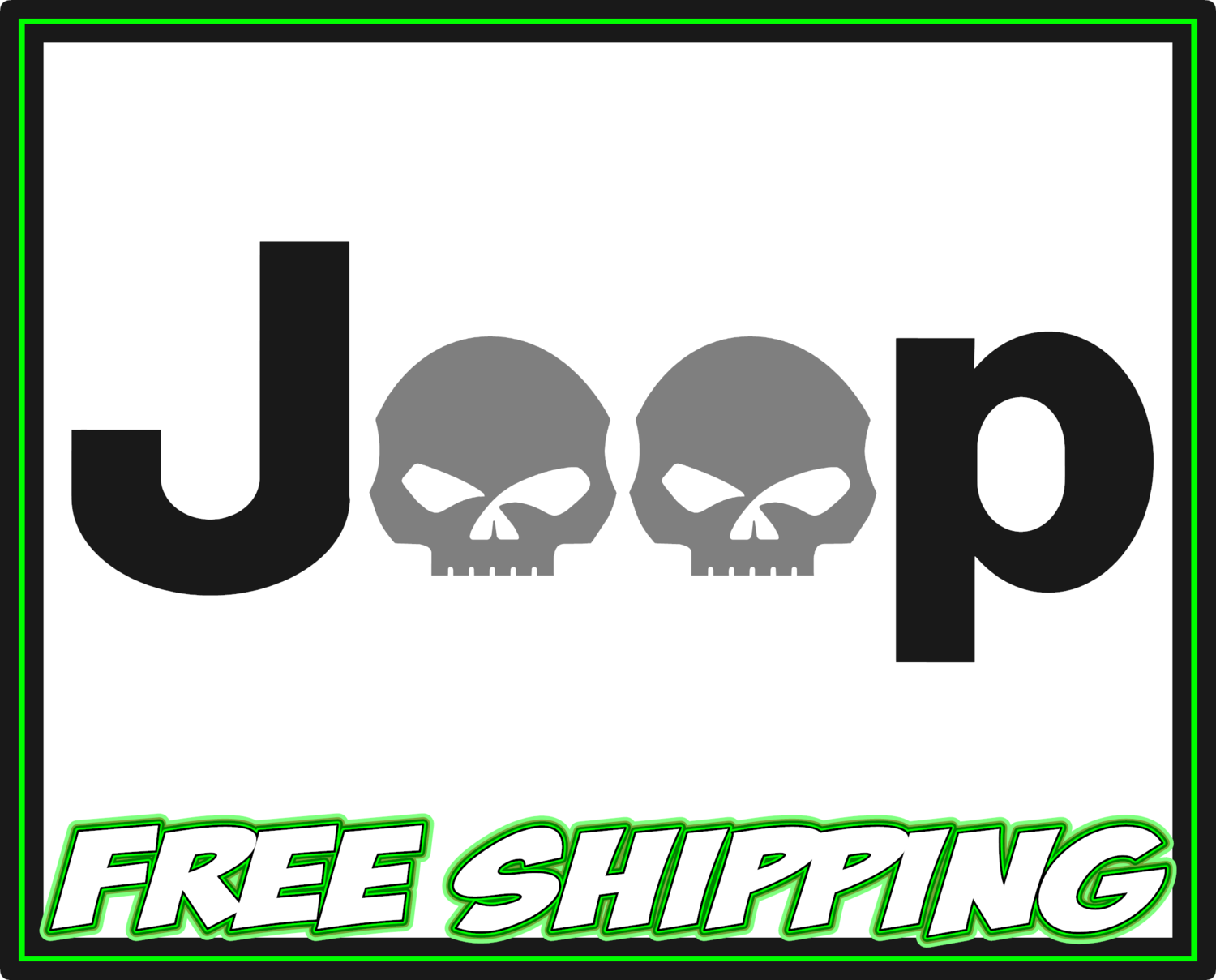 Jeep Willy G Harley Skulls - Vinyl Decal Sticker