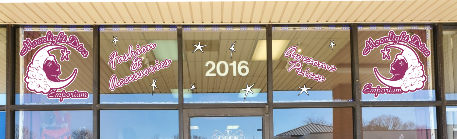 Moonlight Diva Emporium Storefront Graphics Project