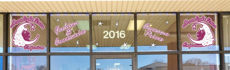 Moonlight Diva Emporium Storefront Graphics Project