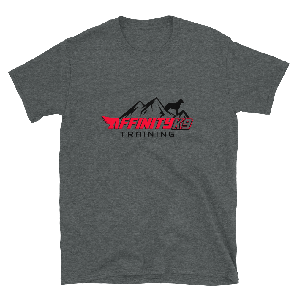 Affinity K9 Training Gildan Softstyle (Front Graphic Only) Short-Sleeve Unisex T-Shirt, Color: Dark Heather, Size: S
