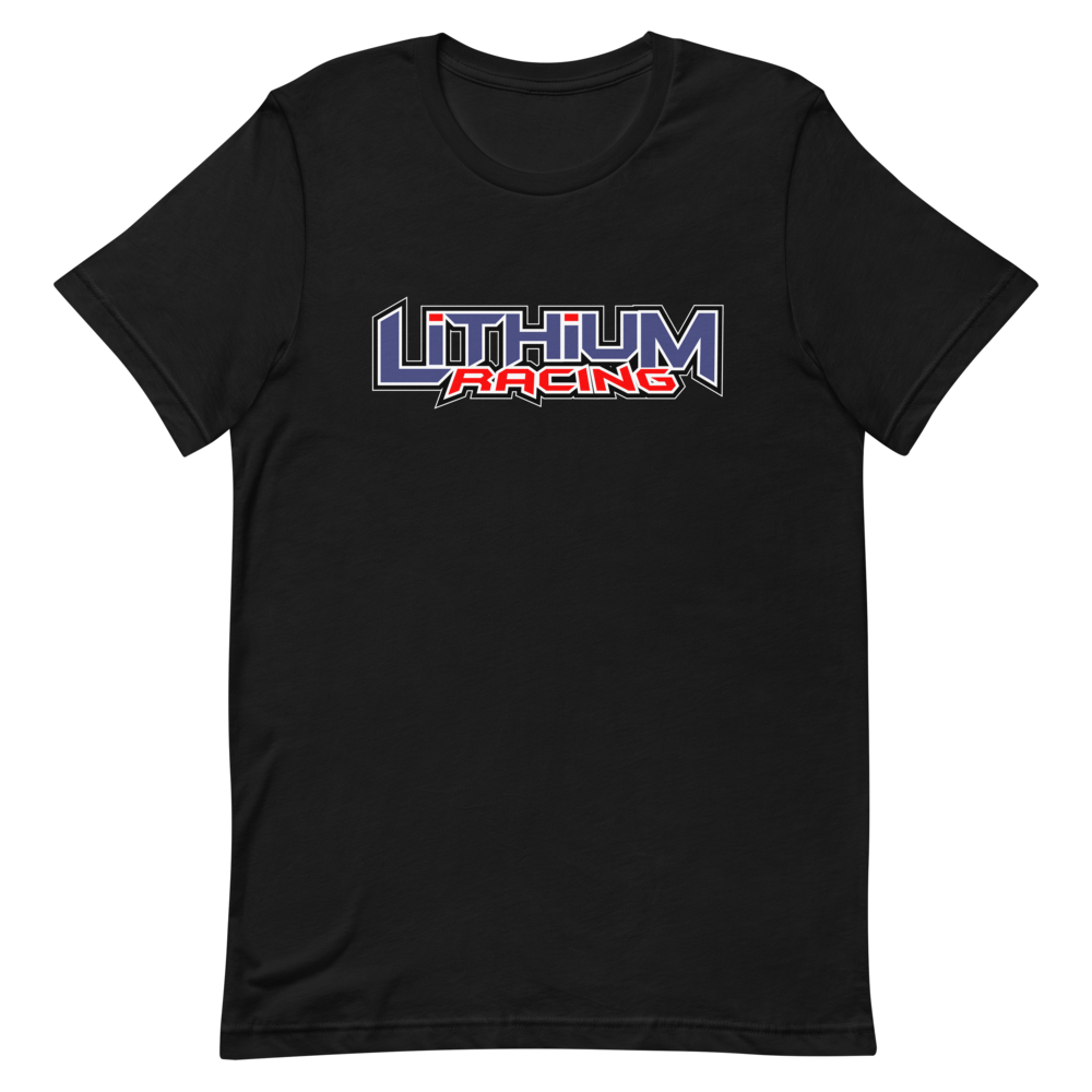 Lithium Racing Front Graphic - Bella Canvas T-Shirt, Color: Black, Size: XS