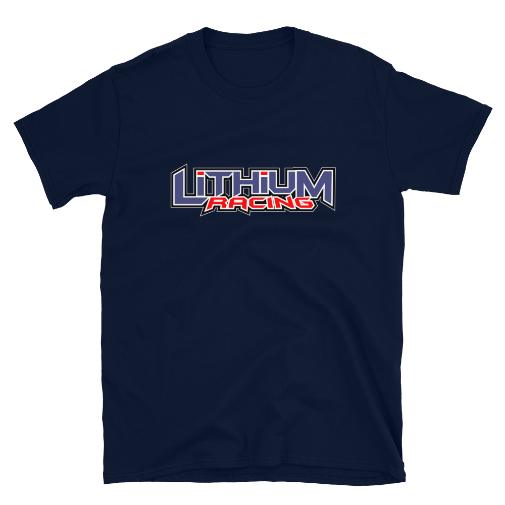 Lithium Racing Front Graphic - Gildan Softstyle T-Shirt, Color: Navy, Size: S