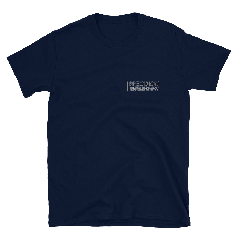 Precision Welding Front and Back Graphics - Gildan Softstyle T-Shirt, Color: Navy, Size: S