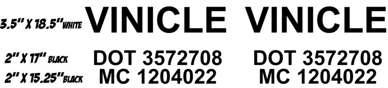 Vinicle Logo and DOT/MC # Package