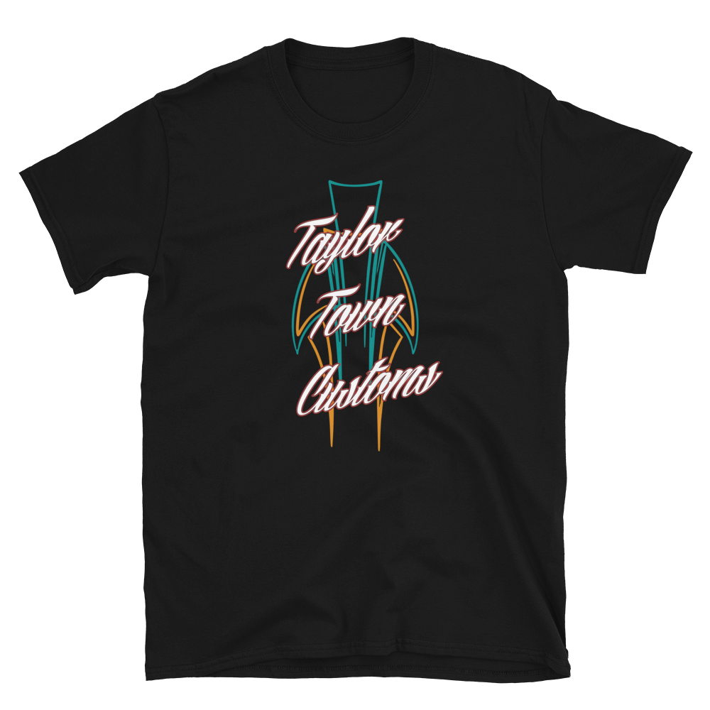 Talyor Town Customs Front Graphic - Gildan Softstyle T-Shirt, Color: Black, Size: S