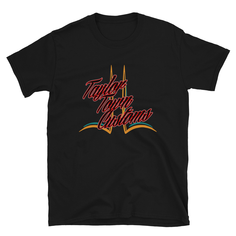 Talyor Town Customs Front Graphic - Gildan Softstyle T-Shirt, Color: Black, Size: S