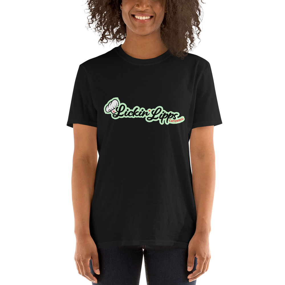 Lickin Lipps Front Graphic - Gildan Softstyle T-Shirt, Color: Black, Size: S