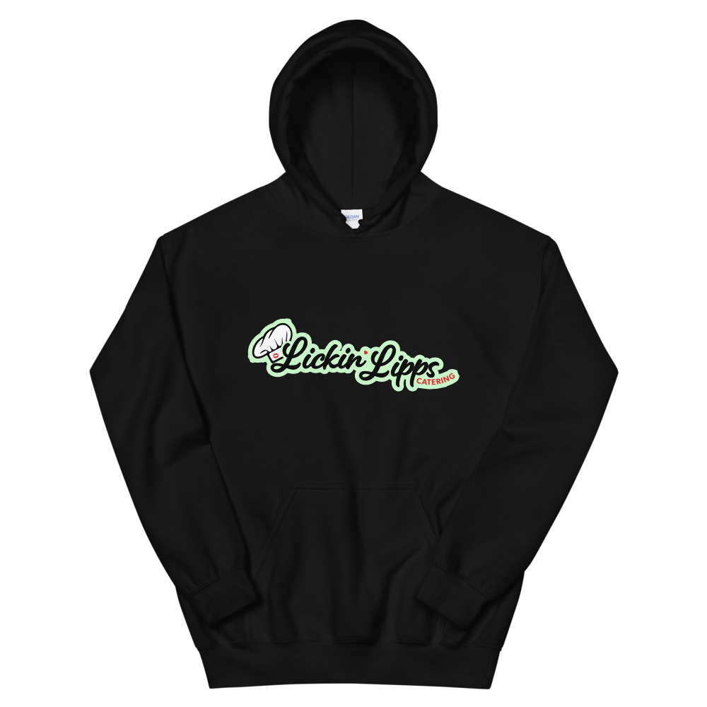 Lickin Lipps Front Graphic - Gildan Pullover Hoodie, Color: Black, Size: S