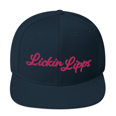 Lickin Lipps Flamingo Pink Embroidery Snapback Hat