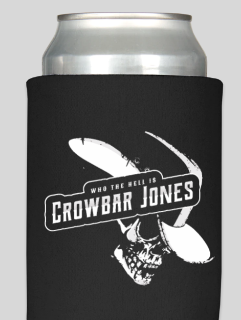 Custom Printed Crowbar Jones Can Coolers (White Color Ink, Single Sided)