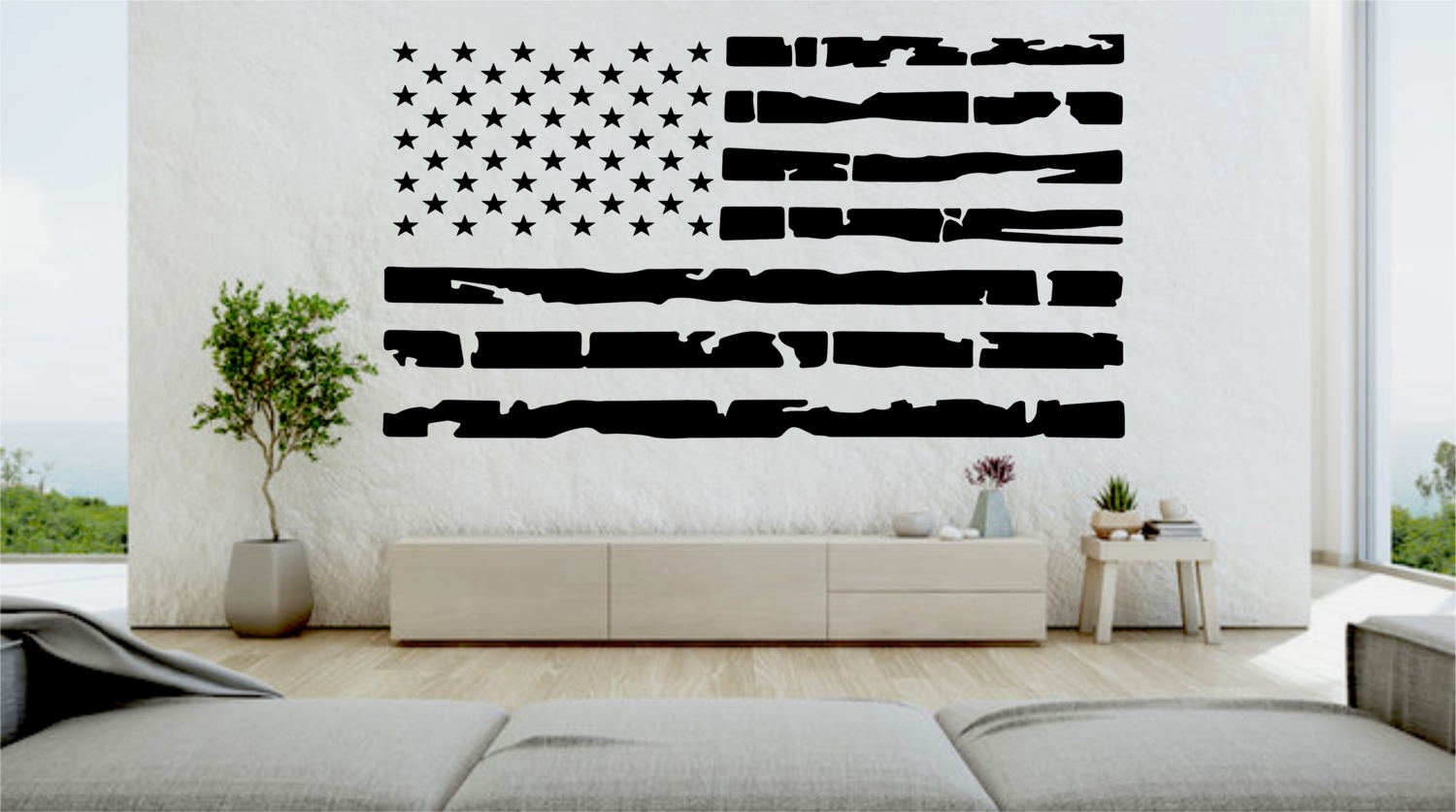 Tattered American Flag Wall Art