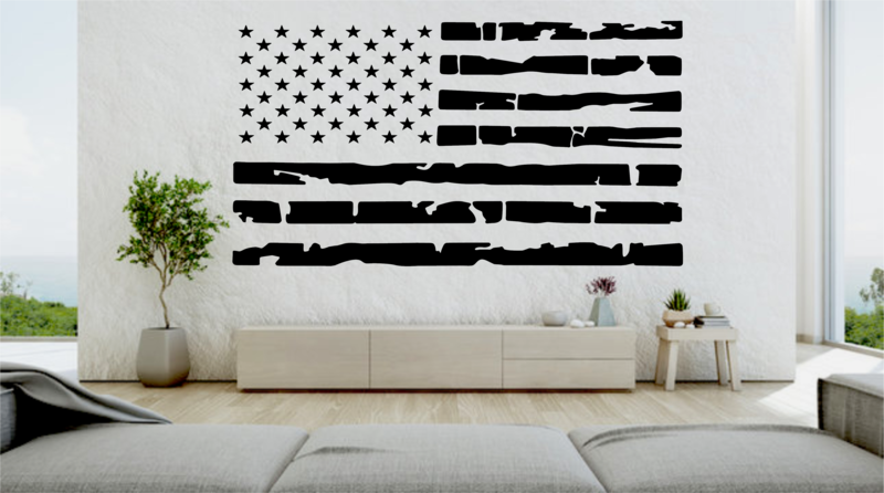Tattered American Flag Wall Art