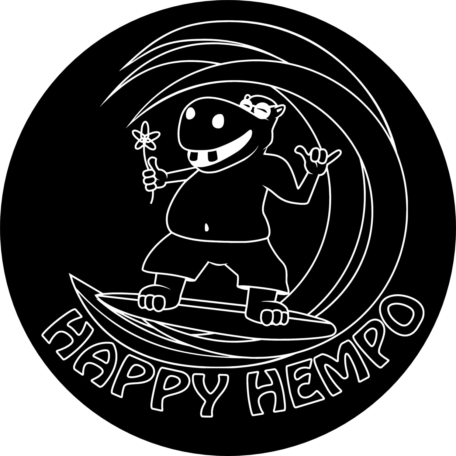 Happy Hempo Vinyl Decal Negative