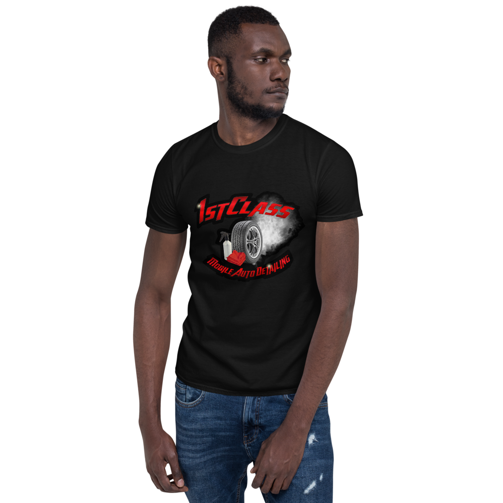 1st Class Detailing Front and Back Graphic Shirt, Color: Black, Size: S