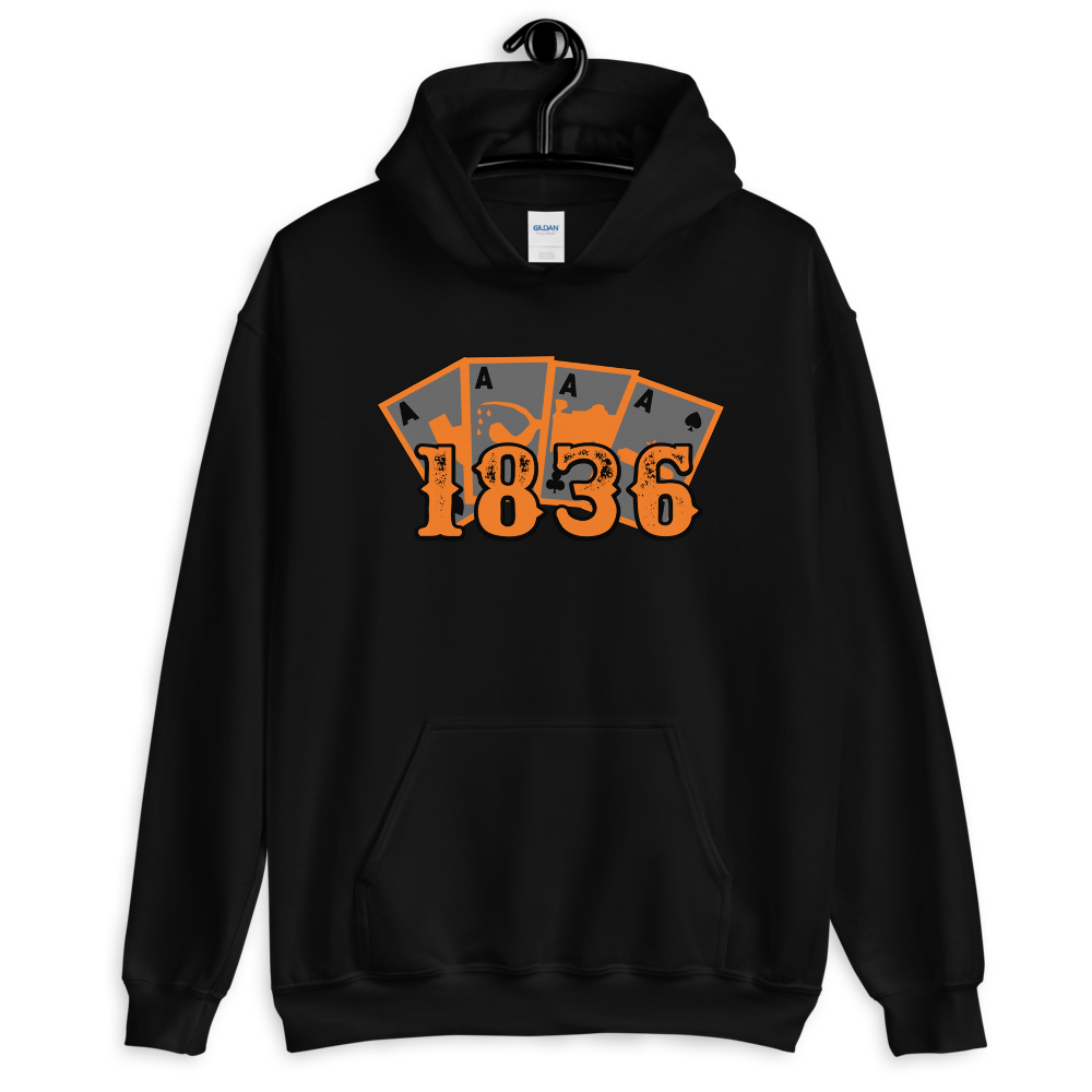 Descendants Four Aces 1836 Pullover Hoodie, Color: Black, Size: S