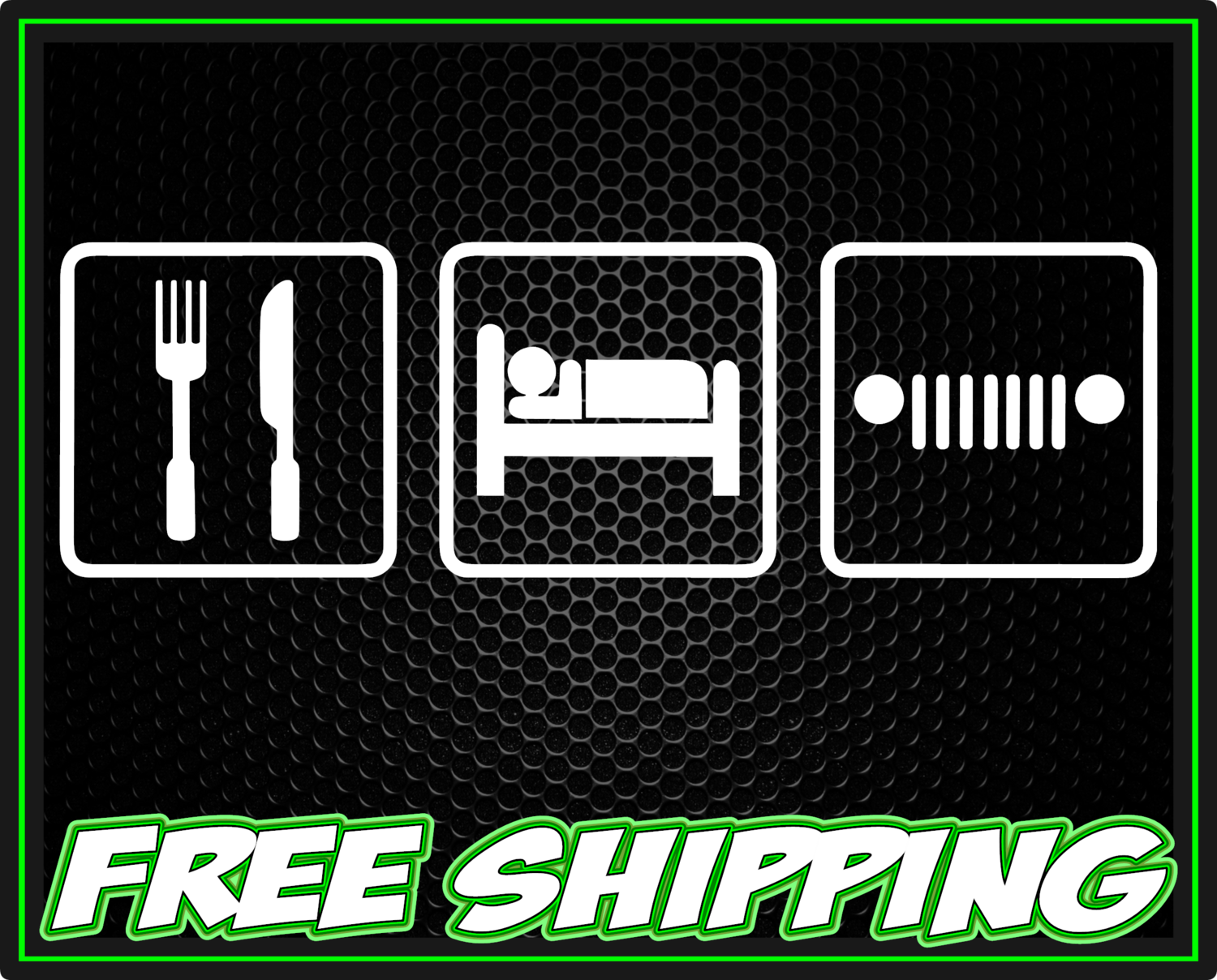 Eat Sleep Jeep Vinyl Decal Sticker