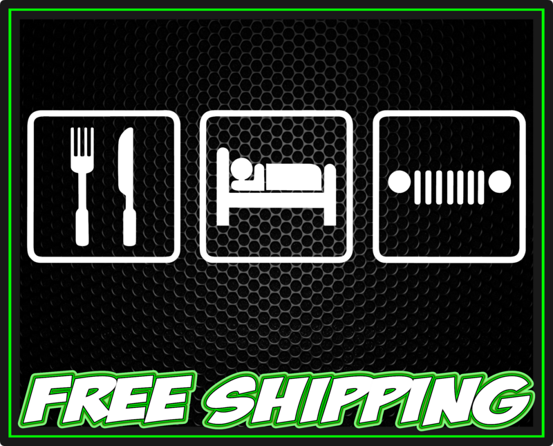 Eat Sleep Jeep Vinyl Decal Sticker