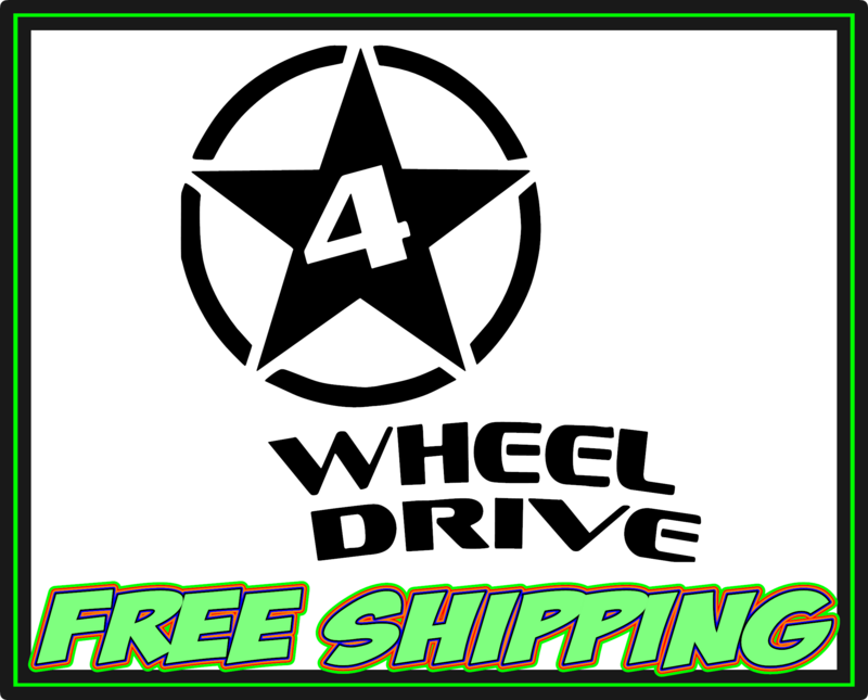 Willys Jeep 4 Wheel Drive Star Jeep Premium Vinyl Decal