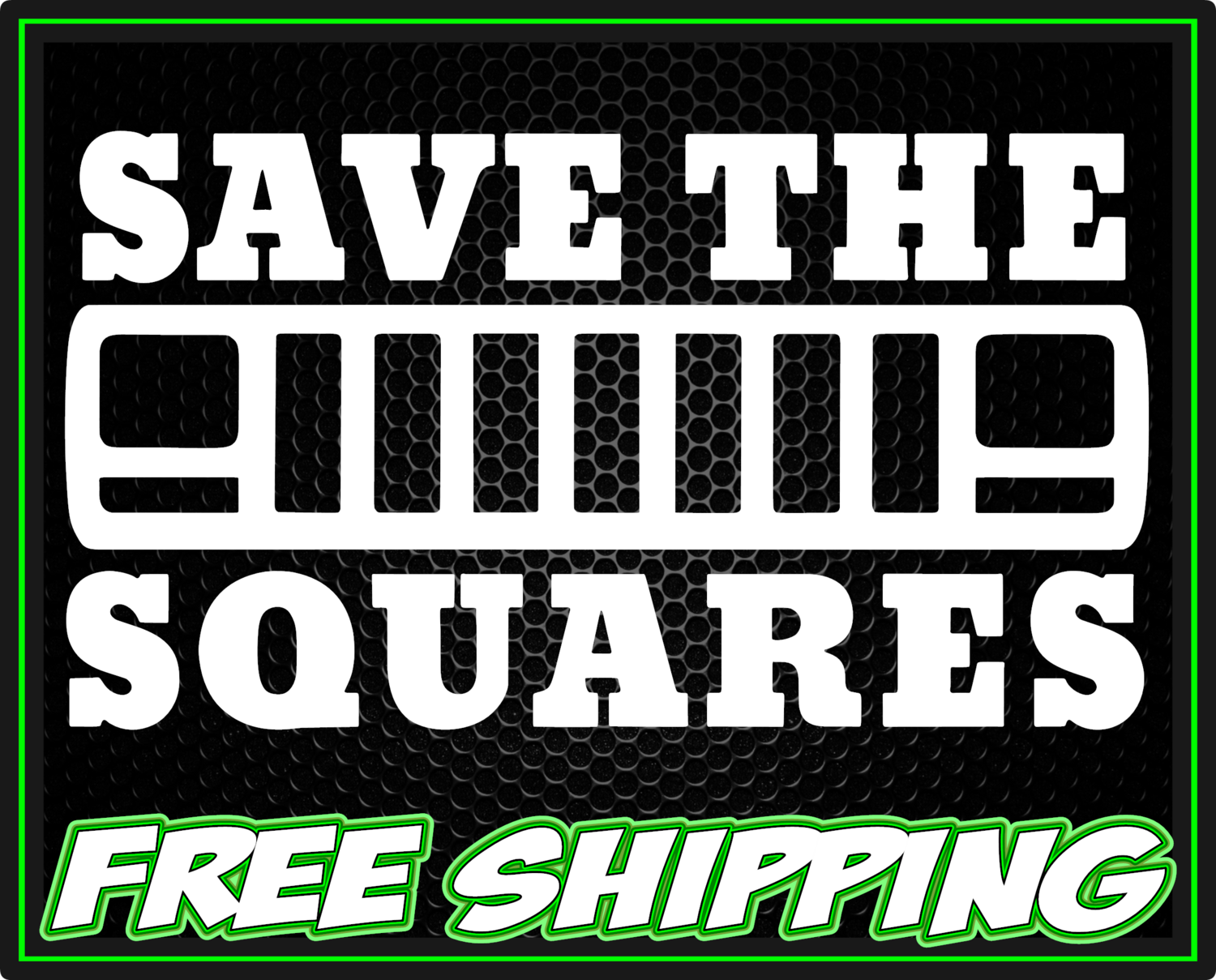 Jeep Save The Squares XJ Cherokee Vinyl Decal Sticker