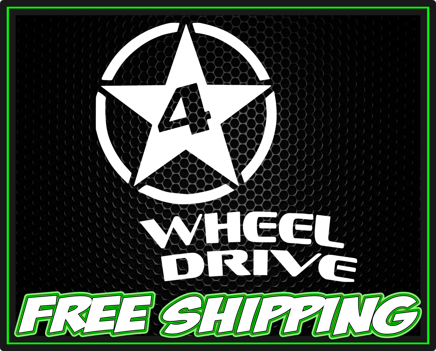 Willys Jeep 4 Wheel Drive Star Vinyl Decal Sticker