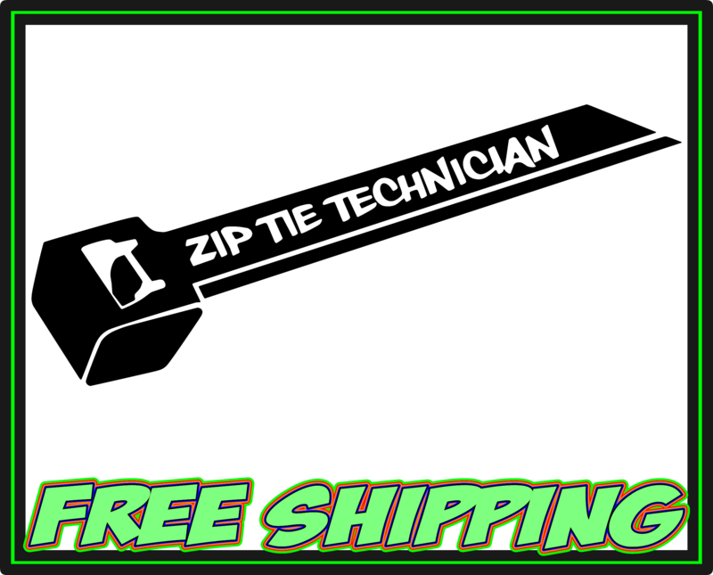 Zip Tie Technician Vinyl Decal Sticker