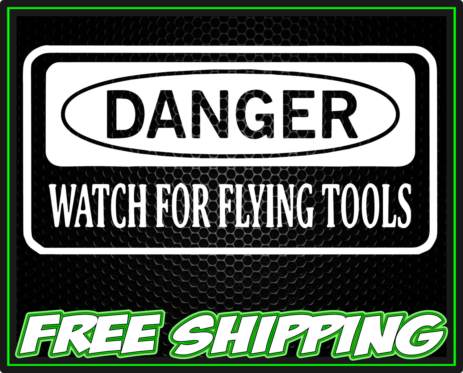 DANGER Watch For Flying Tools Outline Vinyl Decal Sticker