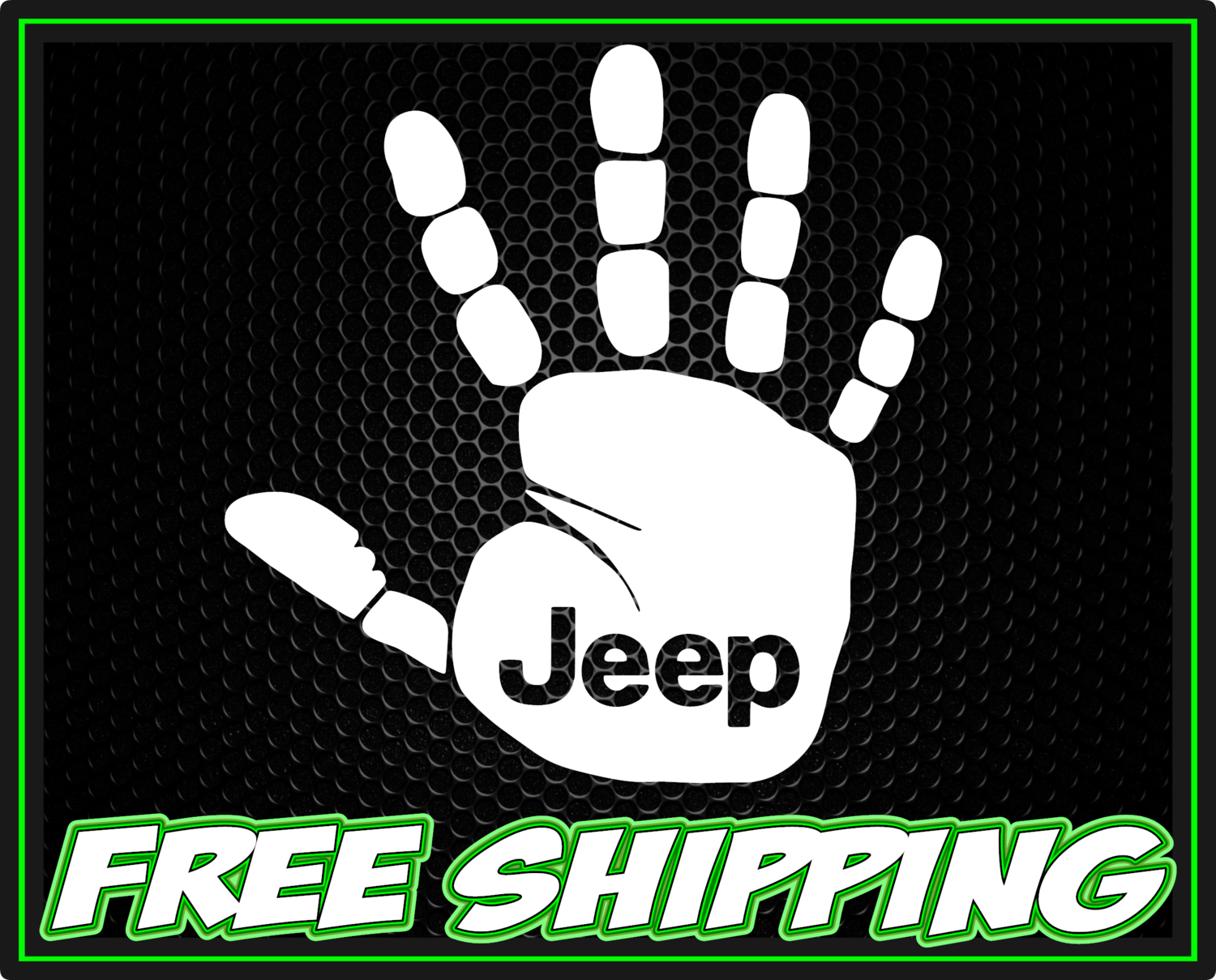 Jeep Wave Mirror Hand Vinyl Decal Sticker