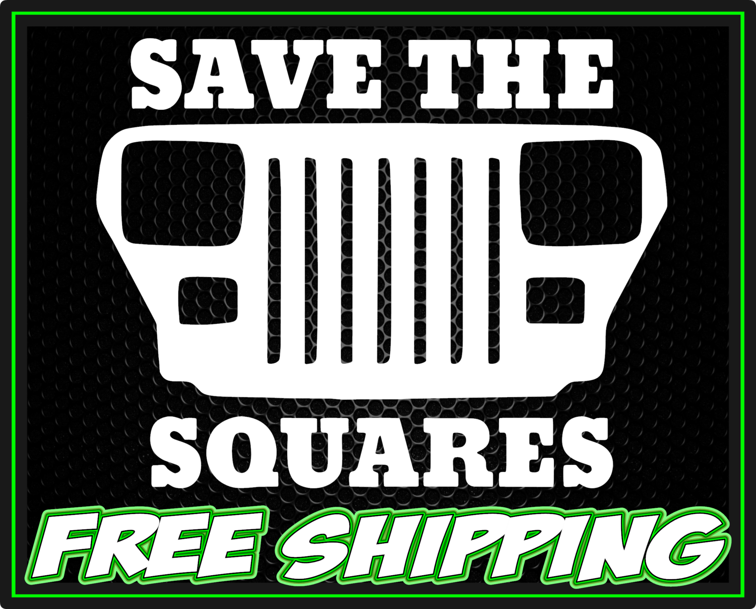 Jeep Save The Squares - Wrangler YJ Vinyl Decal Sticker