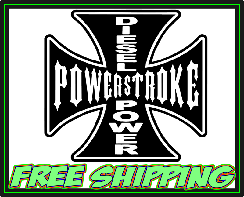 Power Stroke Maltese Cross Vinyl Decal Sticker
