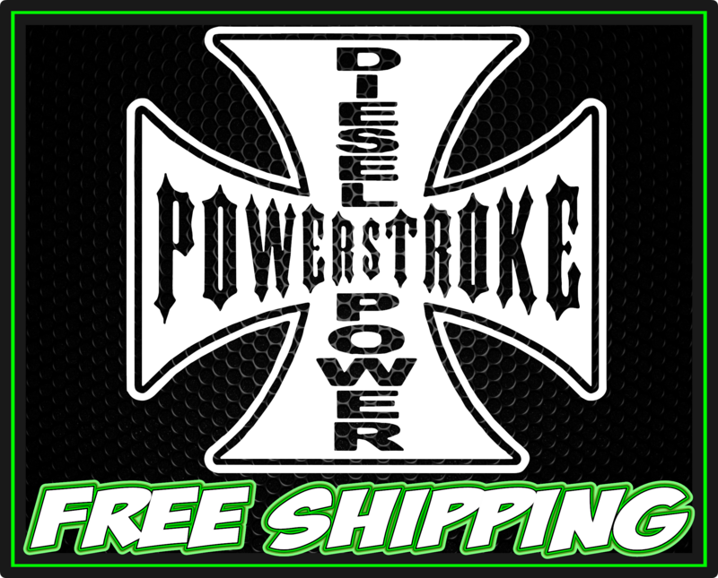 Power Stroke Maltese Cross Vinyl Decal Sticker