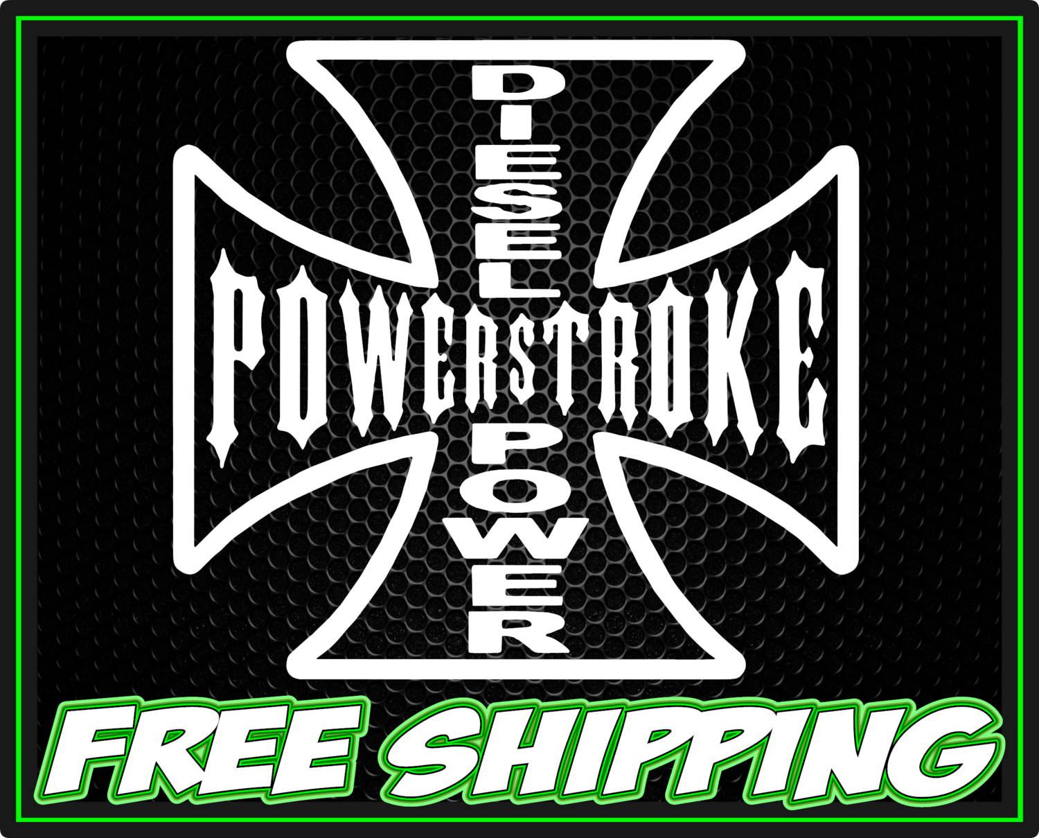 Power Stroke Maltese Cross Outline Vinyl Decal Sticker