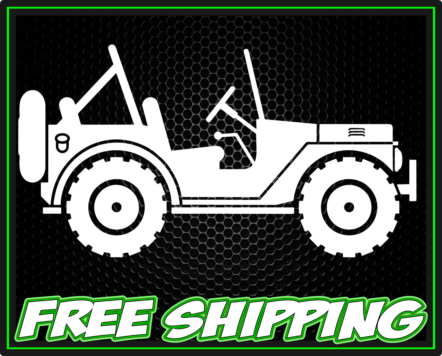Willys Jeep Silhouette Vinyl Decal Sticker