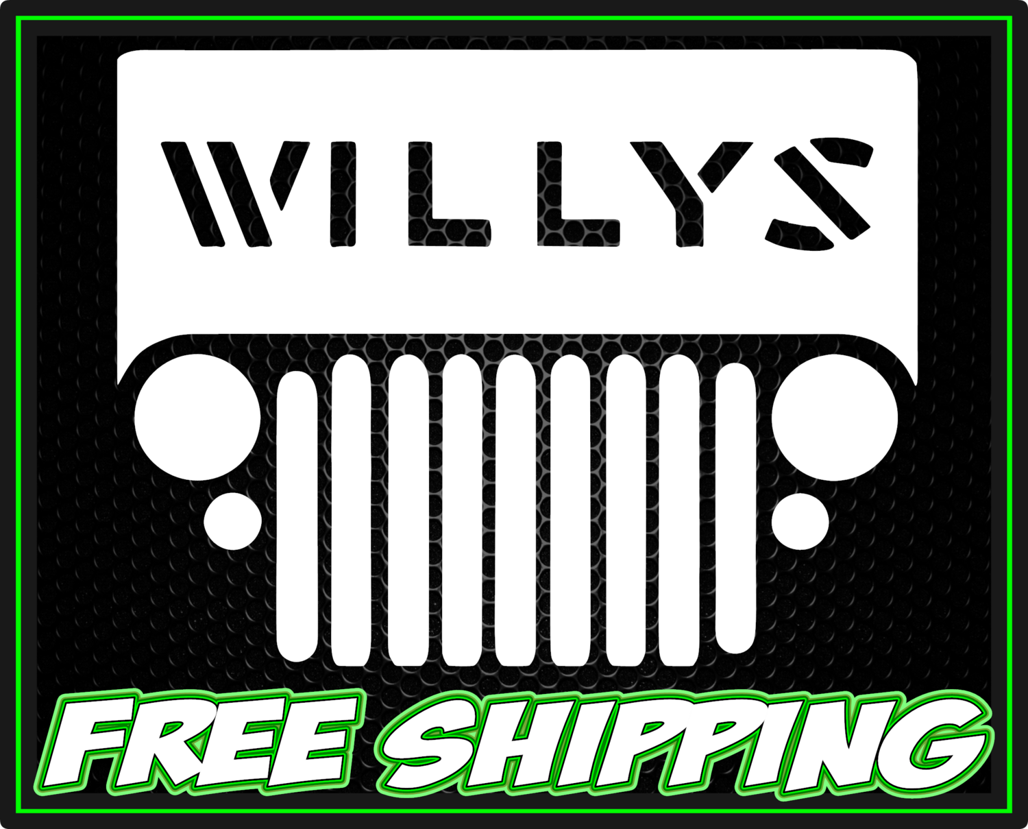 Willy&#39;s Jeep Grill Logo Vinyl Decal Sticker