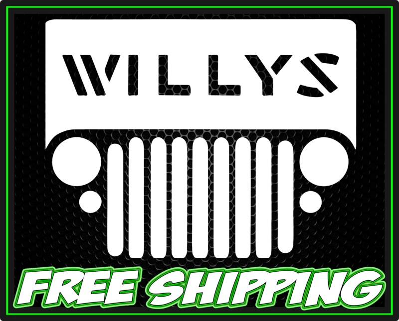 Willy&#39;s Jeep Grill Logo Vinyl Decal Sticker