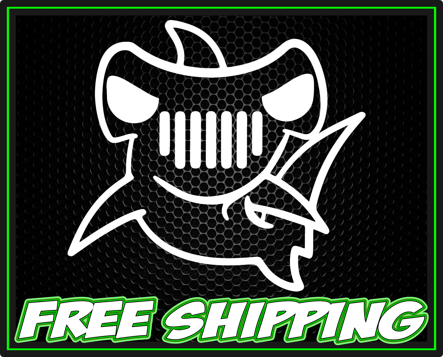Jeep Hammerhead Shark Grill Vinyl Decal Sticker