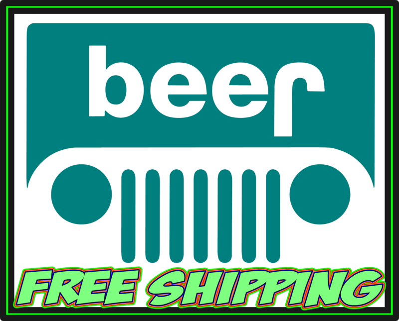 beer Jeep Premium Vinyl Decal