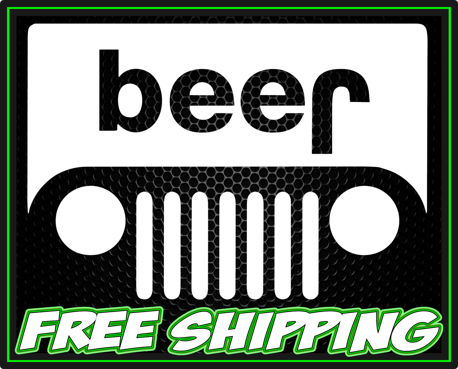 beer Jeep Vinyl Decal Sticker