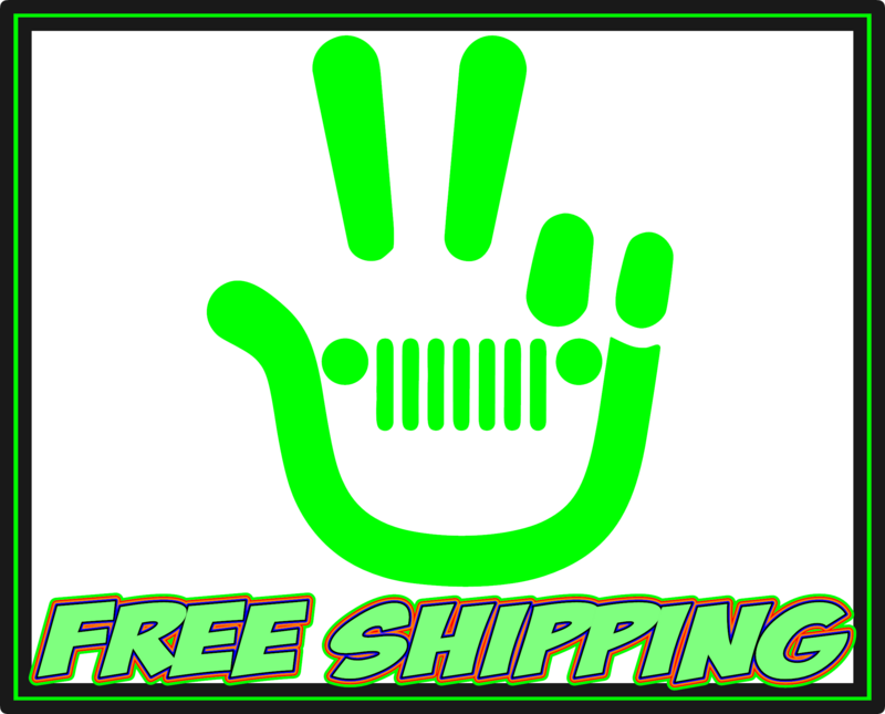 Jeep Wave Grill Peace Hand Jeep Premium Vinyl Decal
