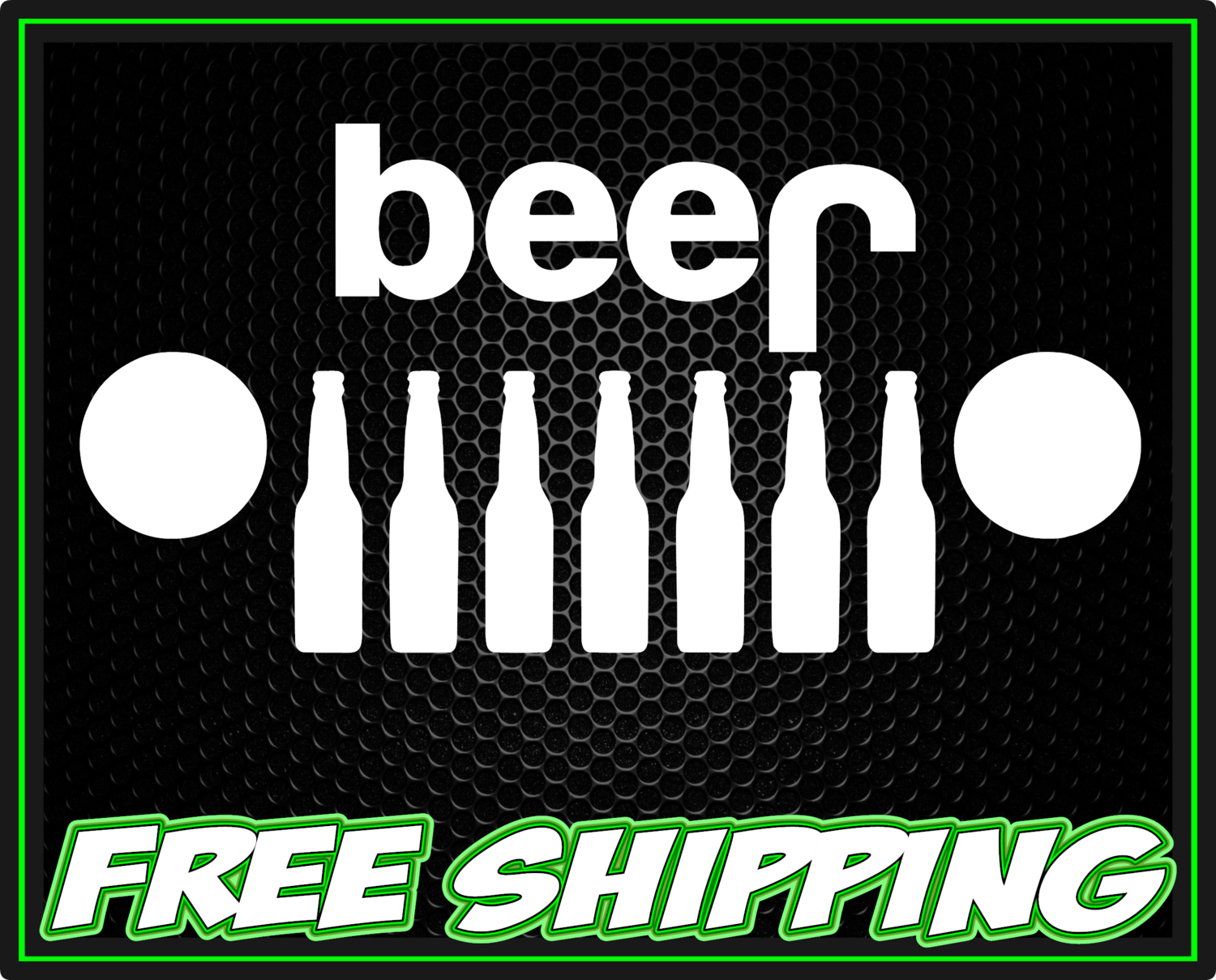 Jeep Beer Bottle Grill Vinyl Decal Sticker