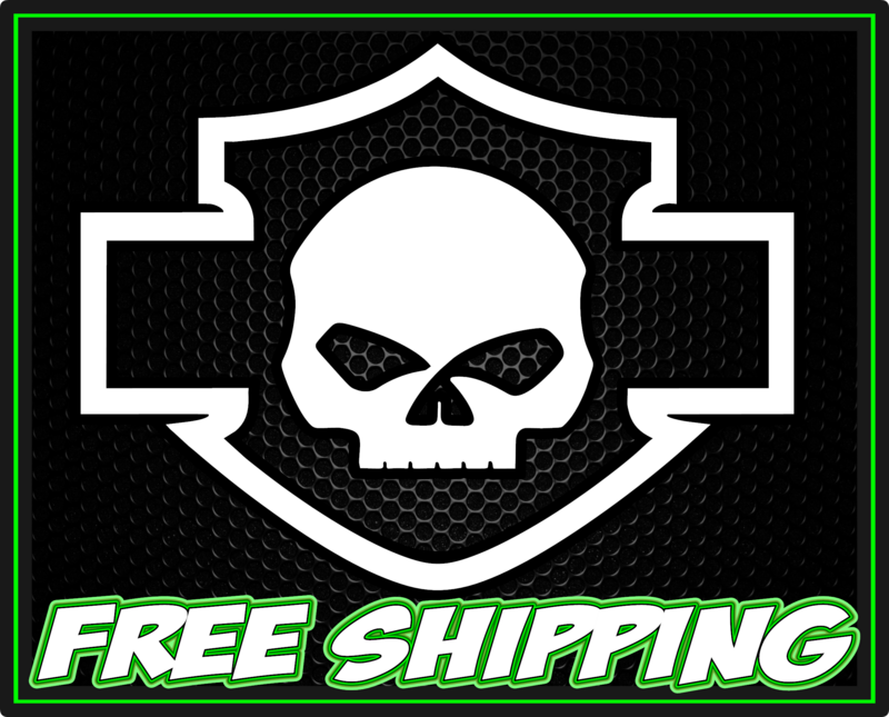 Harley Davidson Logo Bar &amp; Shield Skull Willy G Vinyl Decal Sticker